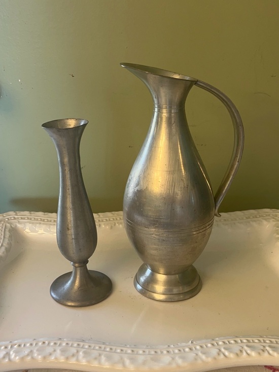 Leonard Other - Vintage Pewter Bud vase by Leonard Bolivia and Spouted Pitcher by Selangor